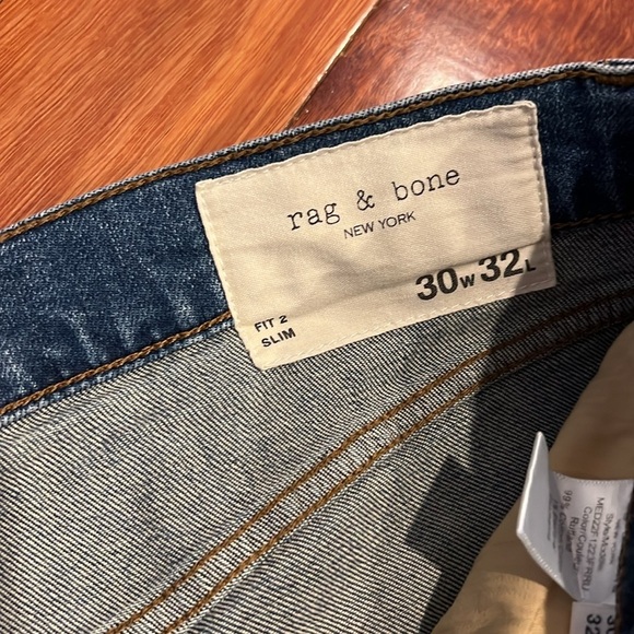 ⭐️ Rag & Bone Fit 2 Slim Jeans Size 30/32 Rutland - Picture 3 of 9